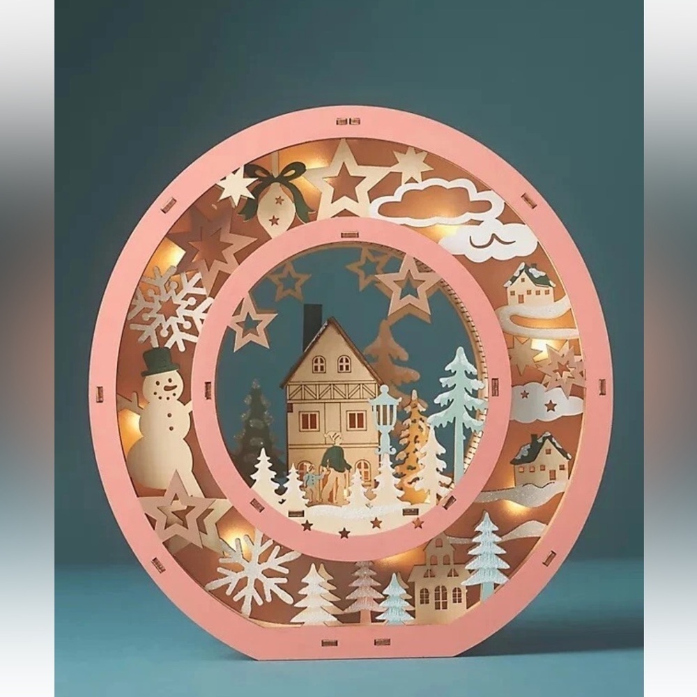 Anthropologie Monogram Wonderland Scene Light-Up Letter O NEW